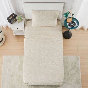 Mingled Threads - Seek Twin Topography Jersey Sheet Set Cream